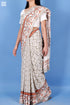 Mulmul Cotton Saree With Fall In Zigzag Block Print